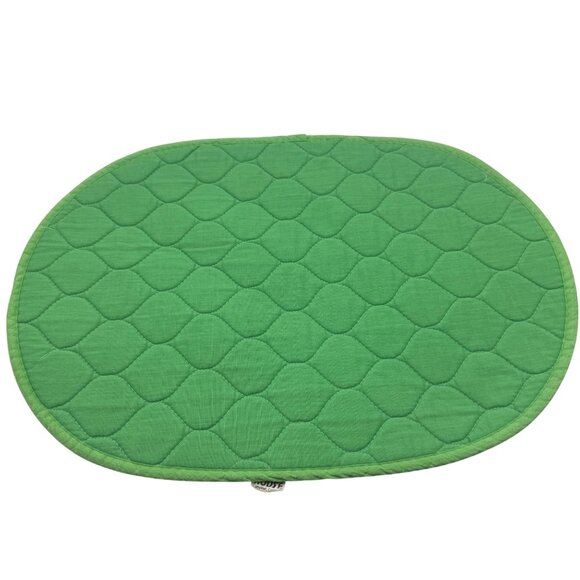 Ocean House Quilted Oval Table Mats Green Cotton Set Of 4 - Picture 1 of 4